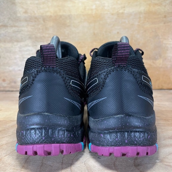 Skechers Hillcrest Womens Sz 9 Trail Running Shoes Sneakers Black Purple 149820 - Picture 4 of 8